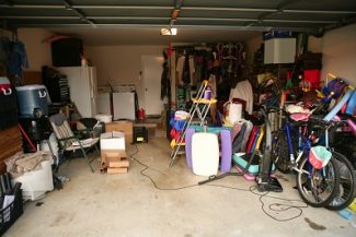 messy abandoned garage full of stuff, chaos at home